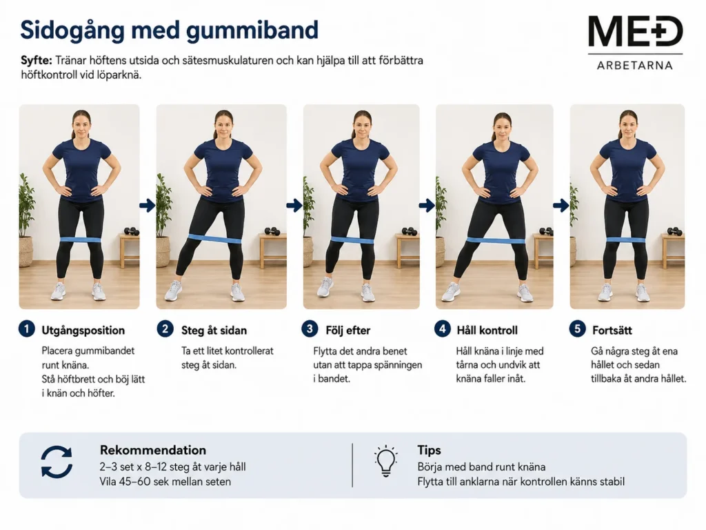 Sidogång - rehabövning för löparknä
